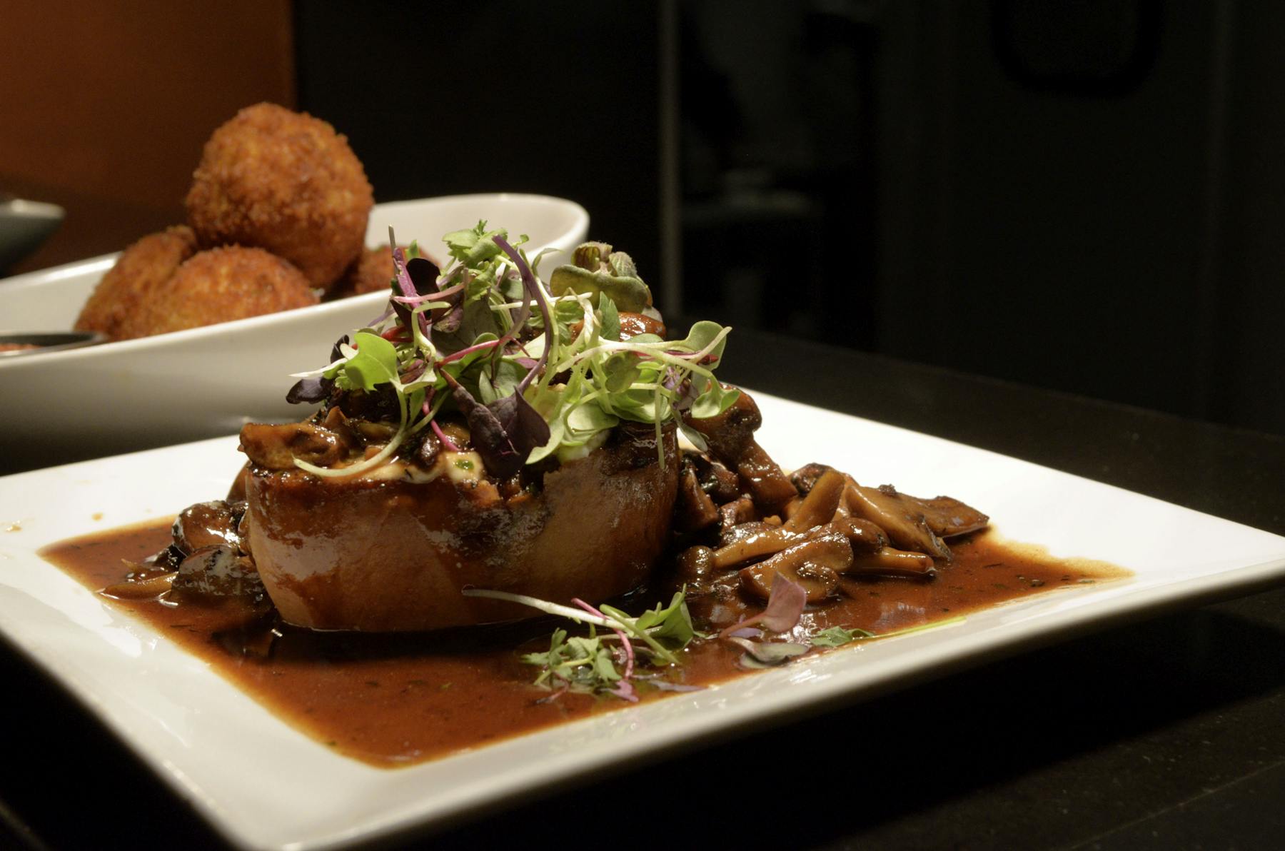 a plate of food on a table